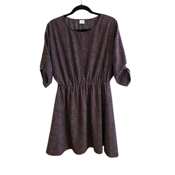 TIENS Ecoute Dress Elastic Waist, Dolman Sleeves, Estimated sz 8/10 Navy Brown - Picture 4 of 12